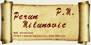Perun Milunović vizit kartica